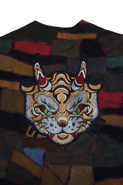 Vintage Embellished Multi Suede long vest