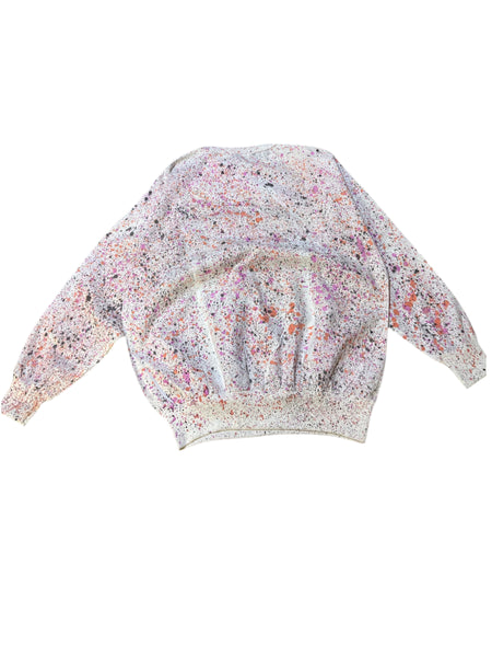 Hand Splattered Neon Friends long Sleeve Crewneck