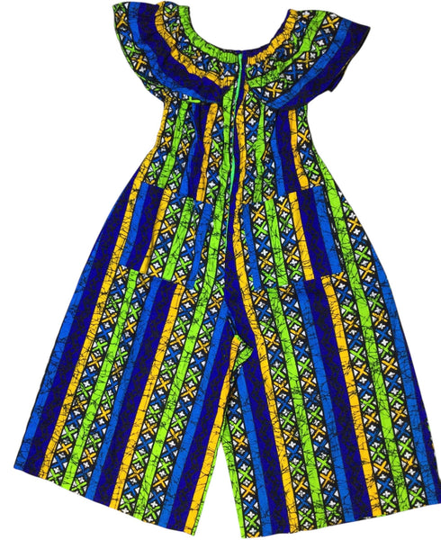 African Blue Festive Jump Suit