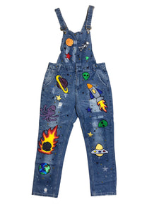 Embellished OOAK Denim Overalls by Zealot