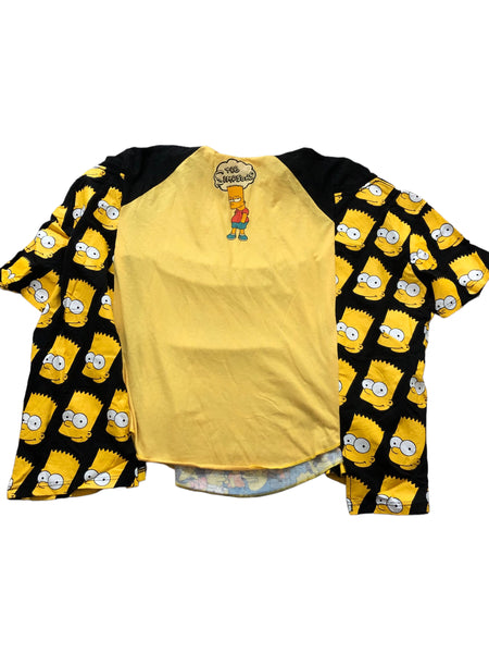 Hand Embellished Simpsons Upcycled Shirt by Zealot