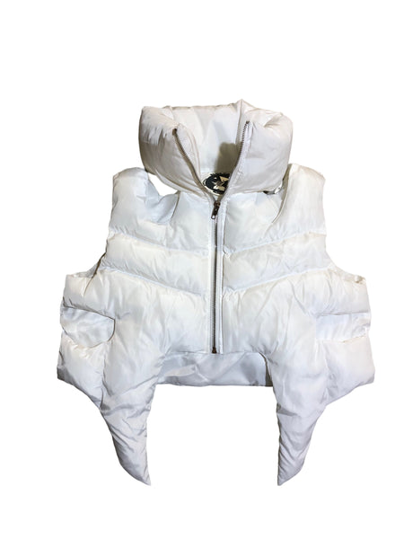 Brand New White Puffer Crop Jacket