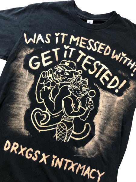 Hand Bleached Sneaky Stripes Drxgs x intimacy shirt