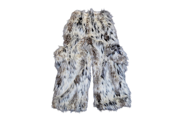 Snow Leopard Faux Fur Jacket and Pants Set