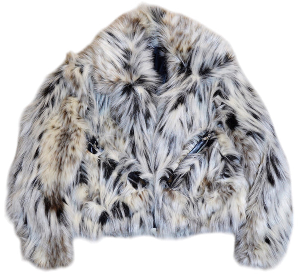 Snow Leopard Faux Fur Jacket and Pants Set