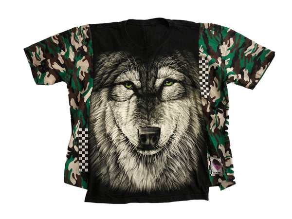 Hand Upcycled Wolf Shirt by Zealot