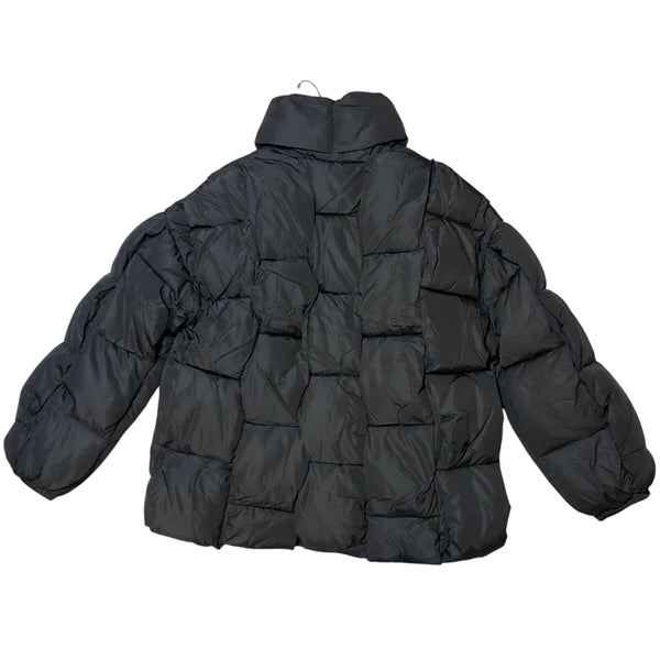 Black Woven Puffer Jacket