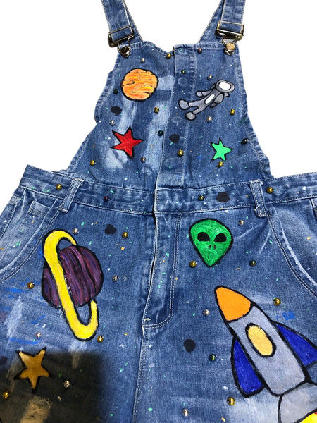 Embellished OOAK Denim Overalls by Zealot