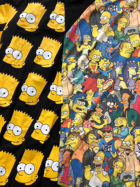 Hand Embellished Simpsons Upcycled Shirt by Zealot