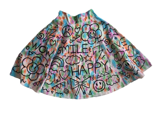 OOAK Handpainted Happy Skirt by Zealot