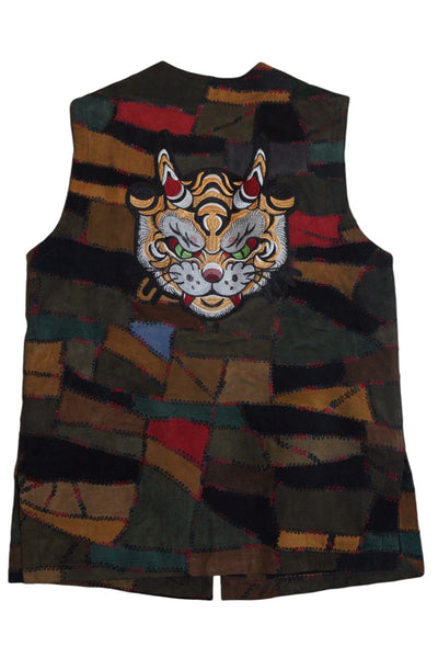 Vintage Embellished Multi Suede long vest