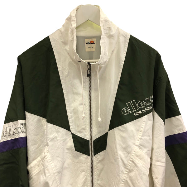 Ellesse White and Green Light Jacket