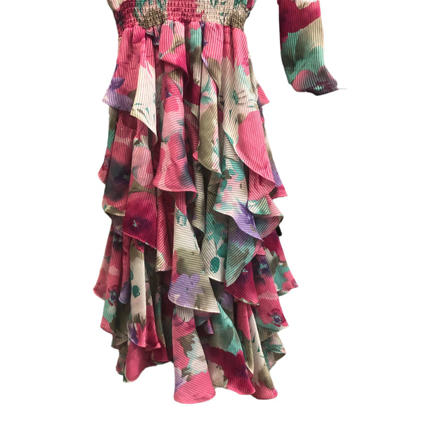 Vintage Pink Floral Dress by Janan Studios