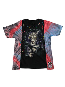 Hand Upcycled Tiger tie dye Shirt by Zealot