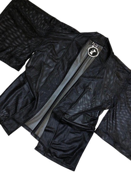 Few of a Kind Handmade Black Mesh Haori by Blim