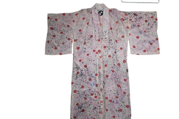 Custom Splatter Pale Pink Sakura Vintage Nagajuban
