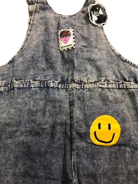 Embellished OOAK Denim Cow Overalls by Zealot