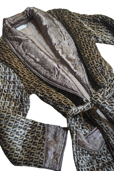 Vintage Quilted Velvet Patterned Robe