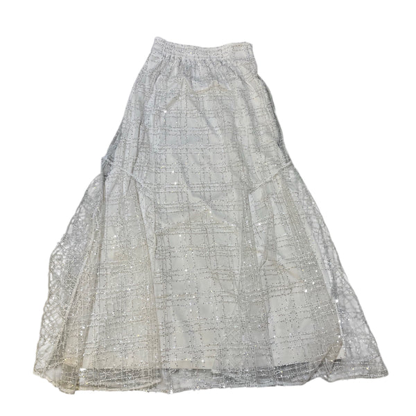 Long White Sequin Skirt by GRL