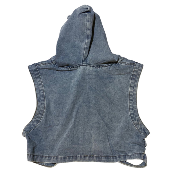 Denim Skull Hooded Vest