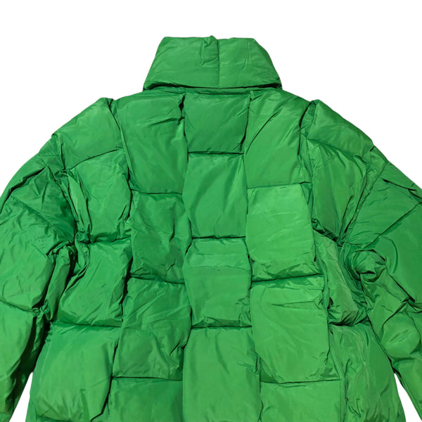 Green Woven Puffer Jacket