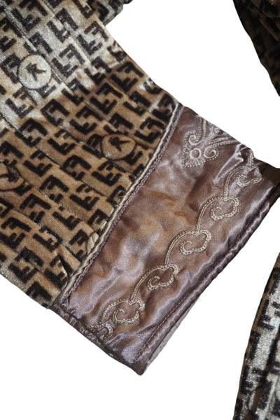 Vintage Quilted Velvet Patterned Robe