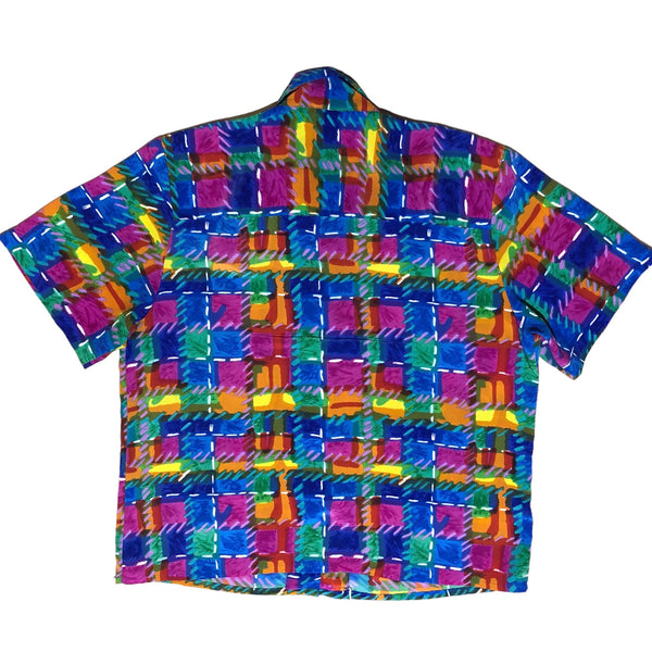 Vintage Colorful Check Button up
