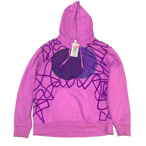 Pink/Purple Hand Patchwork Hoodie by Pattern Nation