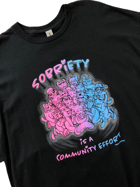 Hand Printed Sneaky Stripes Sobriety Shirt