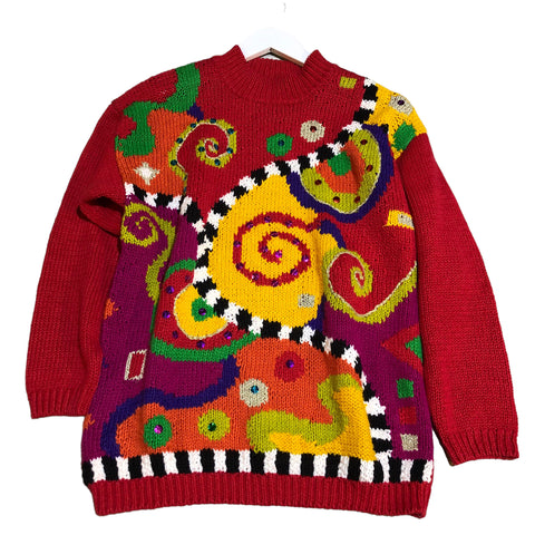 Vintage Claus Petites Embellished Knit Pullover