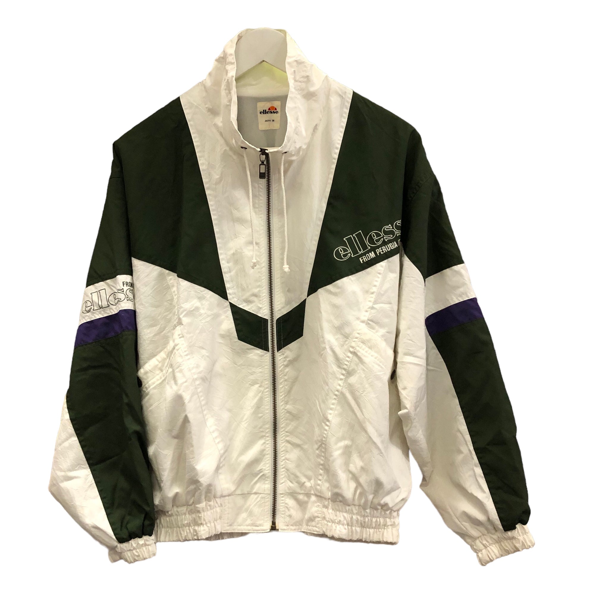 Ellesse White and Green Light Jacket