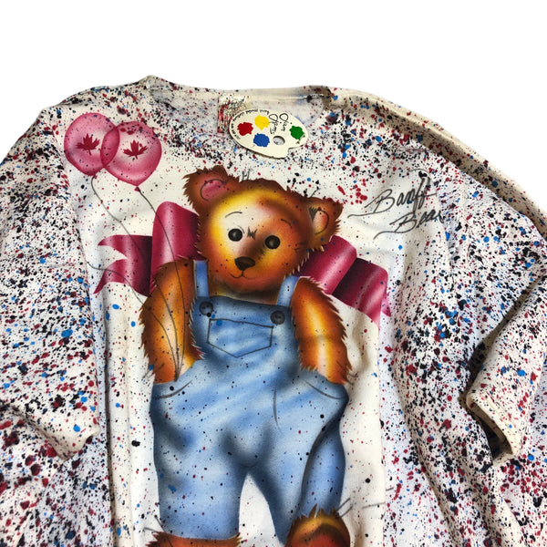 Hand Splattered Vintage Teddy Crewneck Sweater by BlimxJam jams