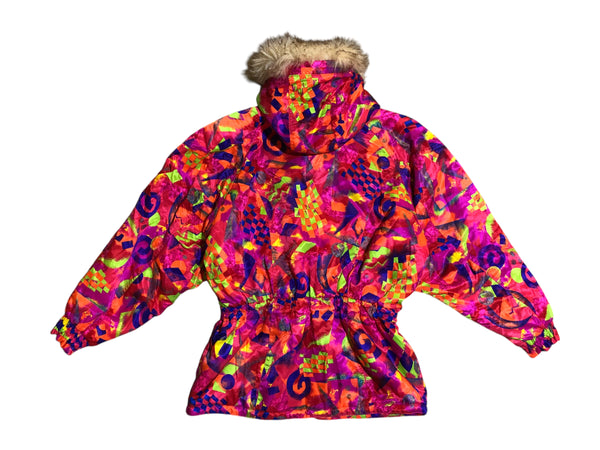 Vintage Red Colourful Ski Jacket