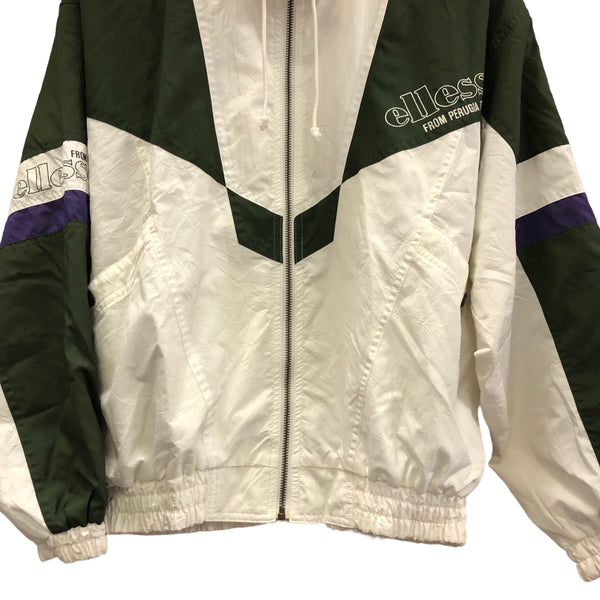 Ellesse White and Green Light Jacket