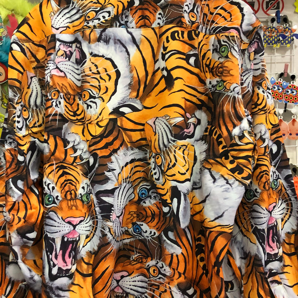 Multi Tiger Long Sleeve Button up