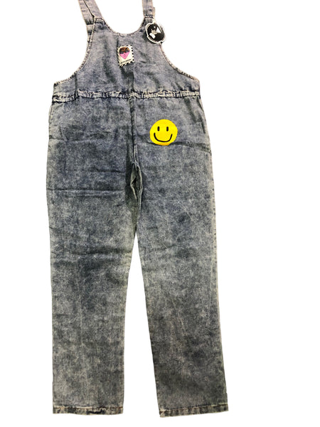 Embellished OOAK Denim Cow Overalls by Zealot