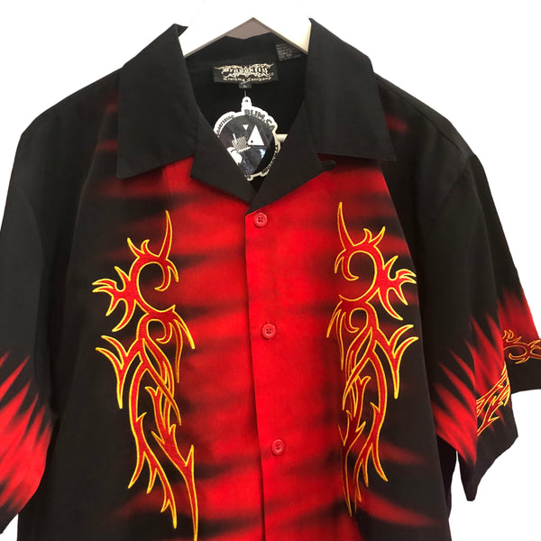 Vintage Flame Embellished Button Up Shirt