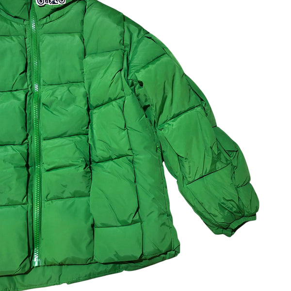 Green Woven Puffer Jacket