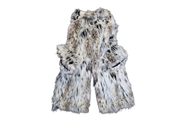 Snow Leopard Faux Fur Jacket and Pants Set