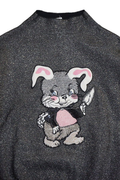 Embellished Vintage Bunny Knife Upcycled Sweater