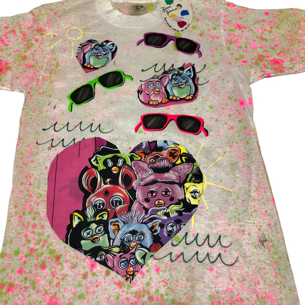 Furby Heart Splatter T by Blim x Jam Jams