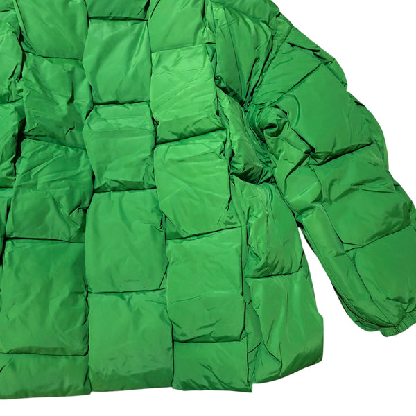 Green Woven Puffer Jacket