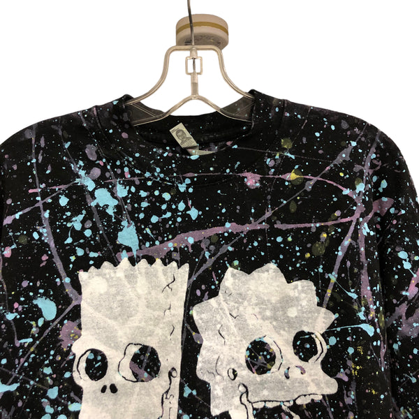 Bart and Lisa Hand Splatter Glow Crop Top by Blim