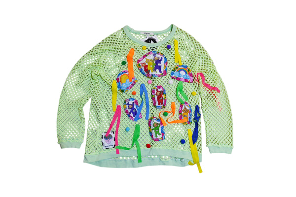 Hand Upcycled mesh shirt by Zealot