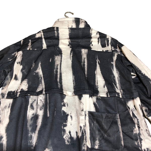 Bleach out tie dye print long jacket