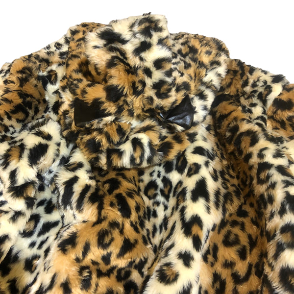 Hood with ears Leopard Faux Fur Coat