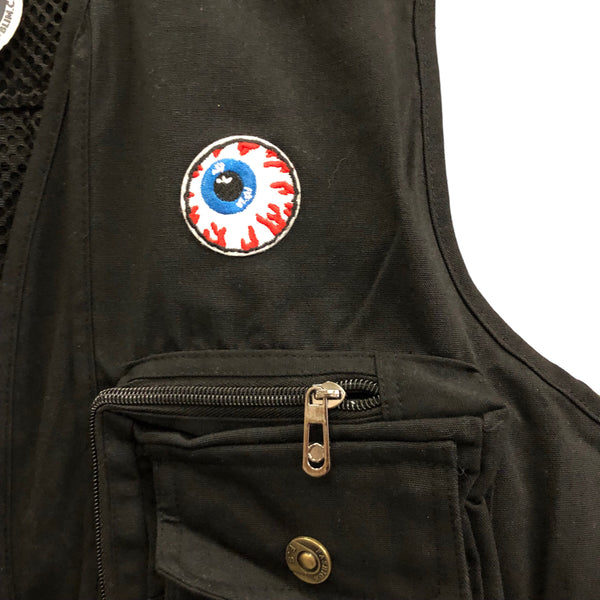 Escher Eyes Printed Patch Cargo Vest