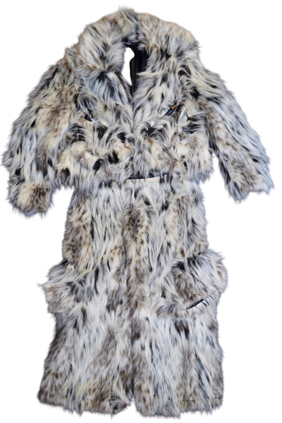 Snow Leopard Faux Fur Jacket and Pants Set