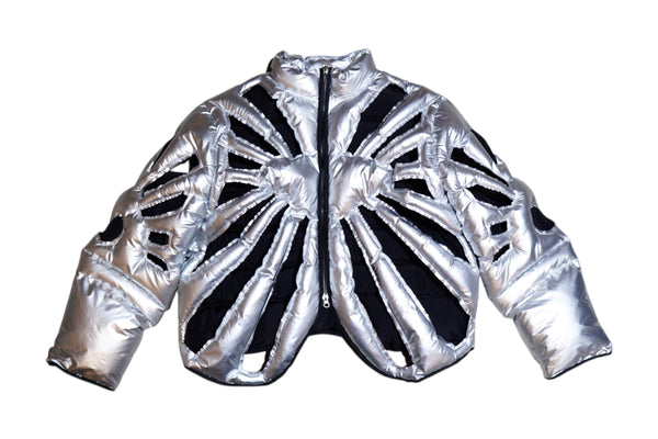 Silver Skeleton Puffer Jacket