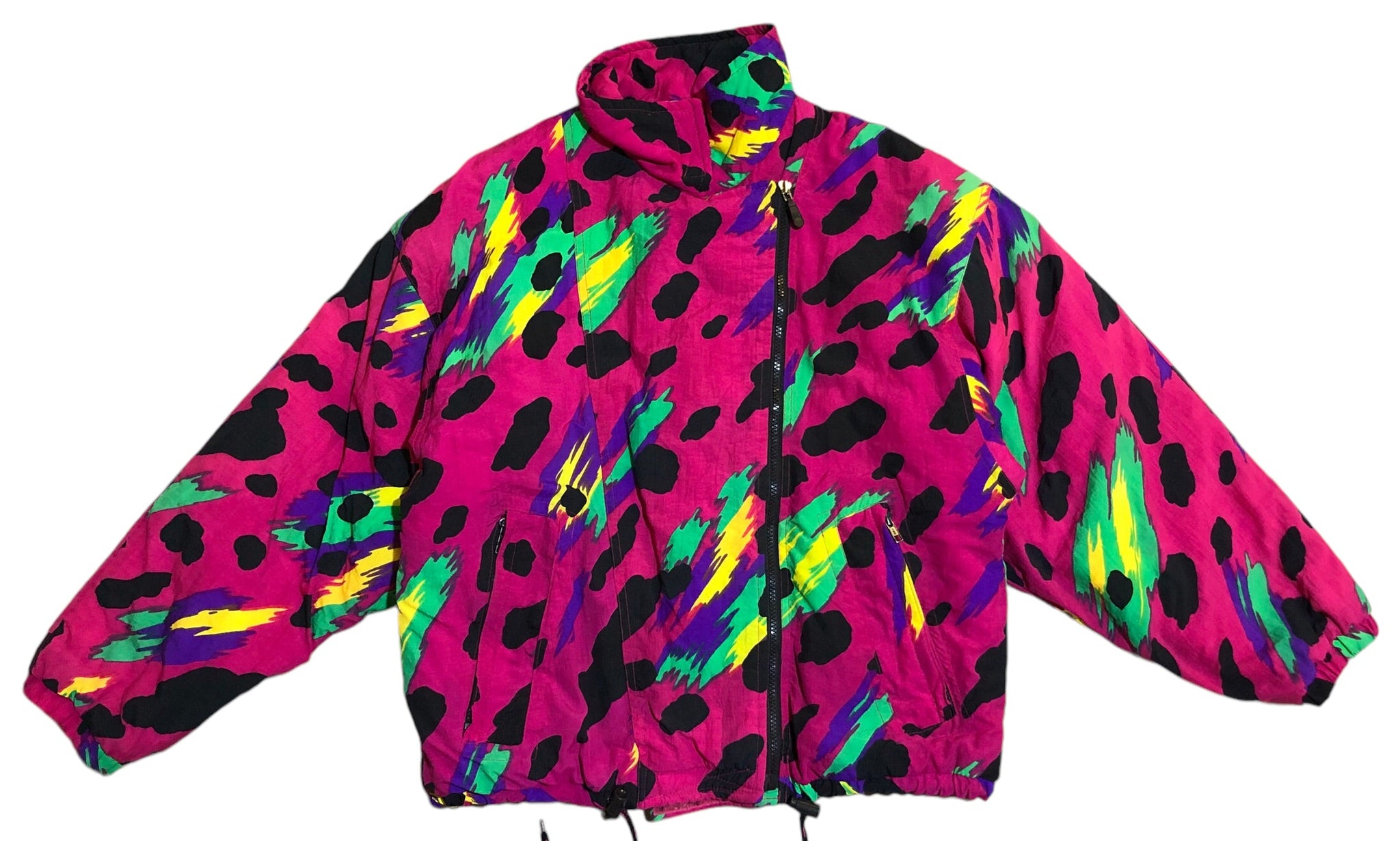 Vintage Fuscia Print Pullover Jacket
